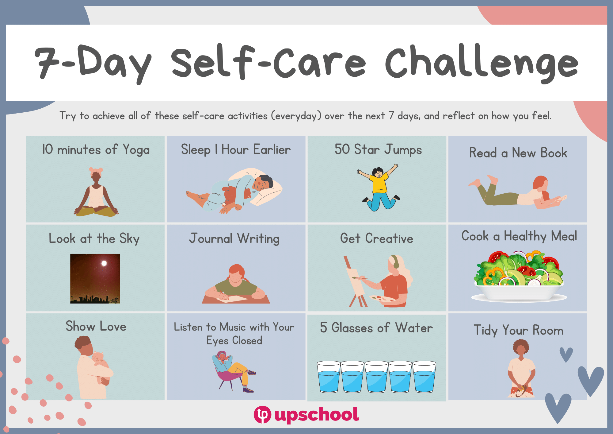 7 Day Self-Care Challenge – Upschool.co – Resource Centre